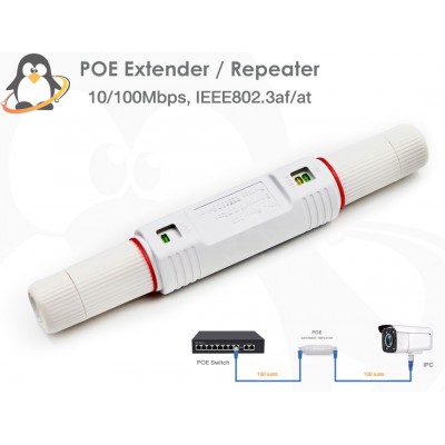 POE Extender / Repeater ตัวขยาย POE ระยะ 100 เมตร (กันน้ำ)